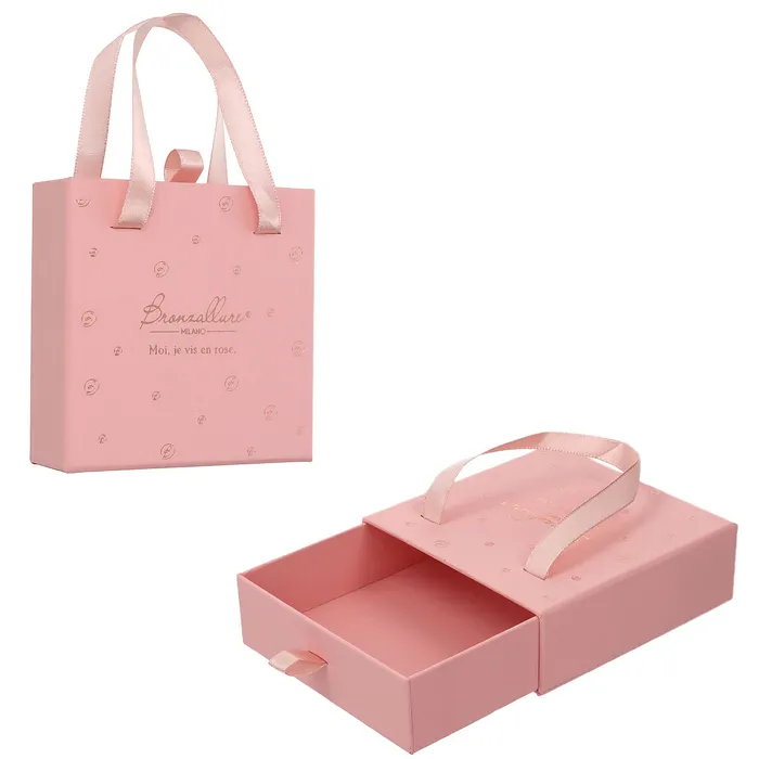 Bronzallure Earrings Set Bicolore Orecchini a Cerchio e Bracciale Tennis con Cubic Zirconia Rosa e Bianche