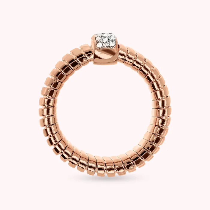 Bronzallure Rings Anello a Fascia Tubogas con Pav di Cubic Zirconia