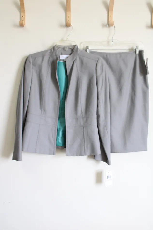 Calvin Klein Earrings NEW Calvin Klein Gray Stone Skirt Suit Set 6
