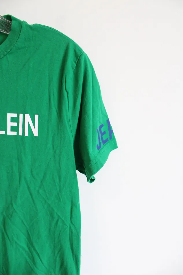 Calvin Klein Green Logo Tee M Calvin Klein Earrings