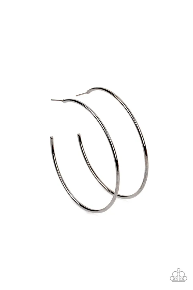 Can I Get a HOOP HOOP Black Paparazzi Accessories Earrings