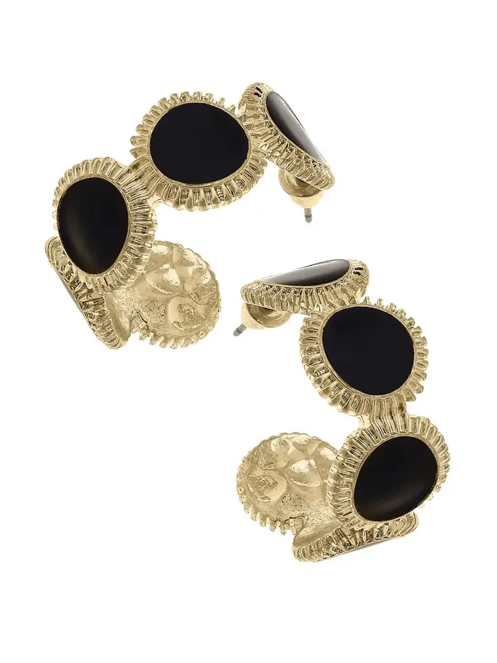 Canvas Style Rings Bianca Enamel Disk Hoops