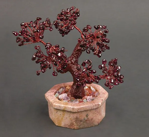 CAPSTONE Necklaces Garnet Bonsai Tree Life