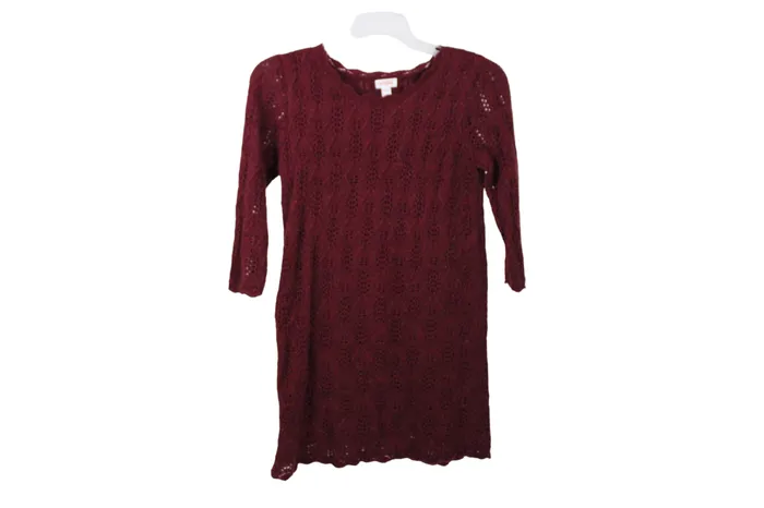 Cat Jack Cat Jack Red Shimmer Knit Dress 1416 Earrings