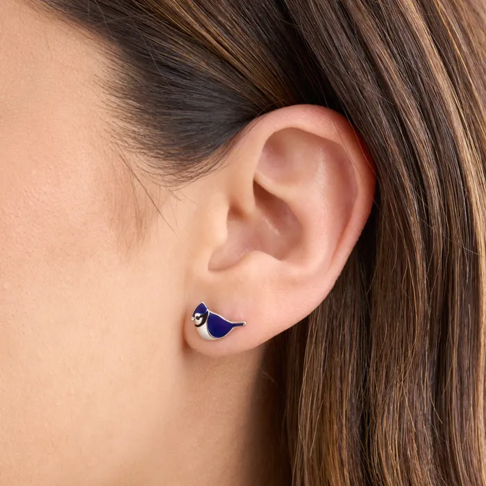 Chadds Ford Jewelry Sterling Silver Blue Jay Studs Rings