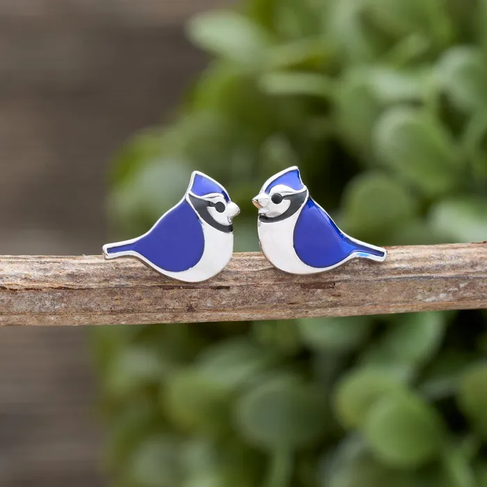 Chadds Ford Jewelry Sterling Silver Blue Jay Studs Rings