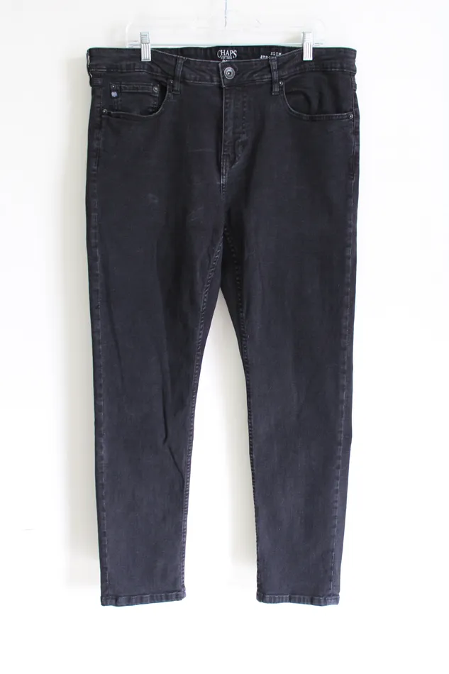 Chaps Rings Chaps Slim Straight Fit Black Jeans 36X32