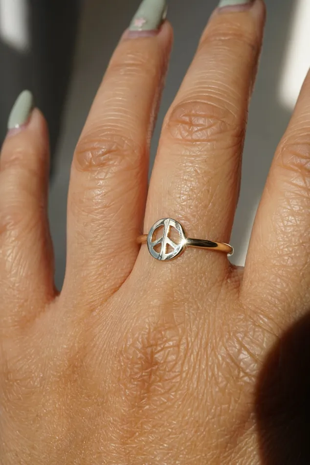 Charm Necklaces Foe Dear Love Note and Peace Charm Rings Size 65 7