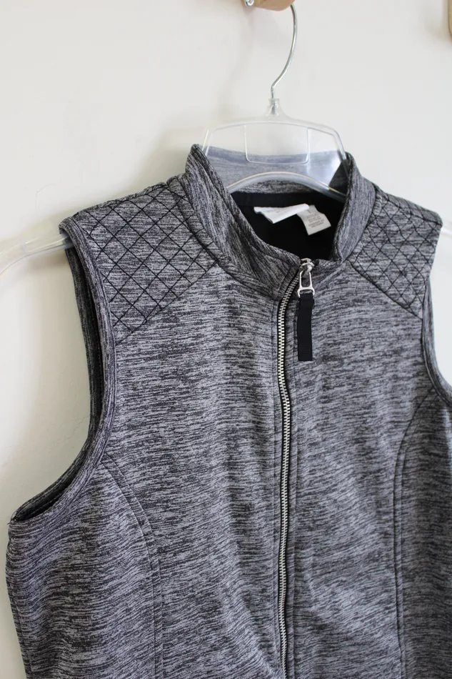Chicos Earrings Chicos Weekends Gray Zip Up Vest 1 M8
