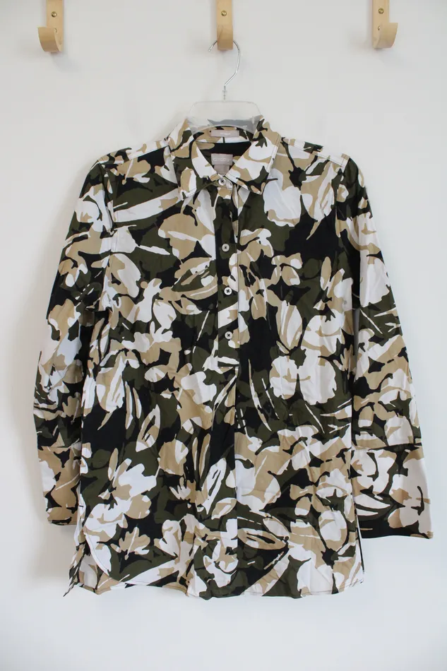 Chicos Rings Chicos MultiColored Floral Long Sleeved Button Down Top 0 46