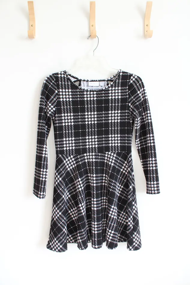 Childrens Place Earrings Childrens Place Black White Houndstooth Dress Youth XL 14