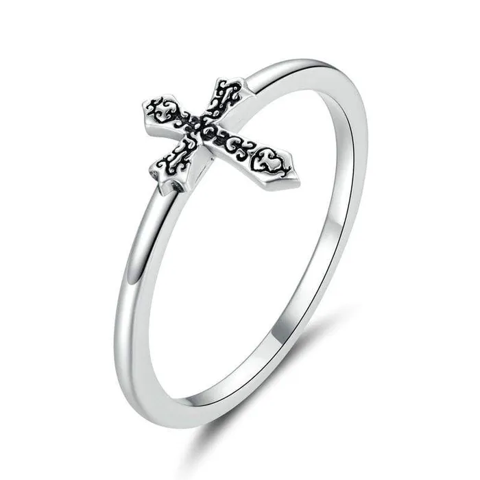 Christian Ring br Retro Silver Lords Guidance Rings