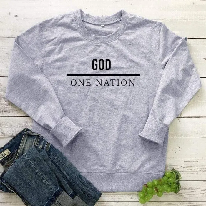 Christian Sweatshirt br One Nation Under God Lords Guidance Earrings
