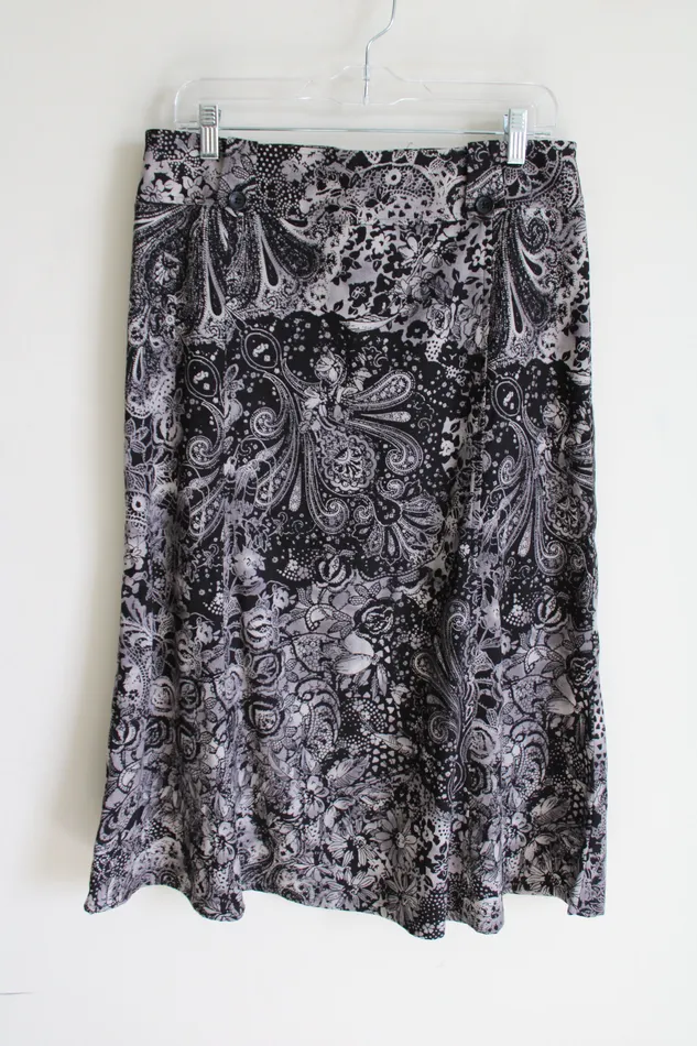 Christopher Banks Gray Black Floral Skirt 10 Christopher Banks Rings