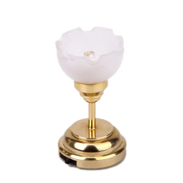 CJ Rings White Flower Mini LED Ceiling Light With Battery 1 12 Scale