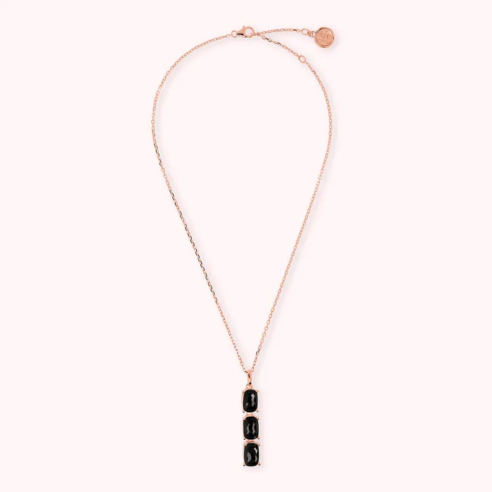 Collana Catena Forzatina con Pendente in Pietra Naturale Ovale Bronzallure Earrings