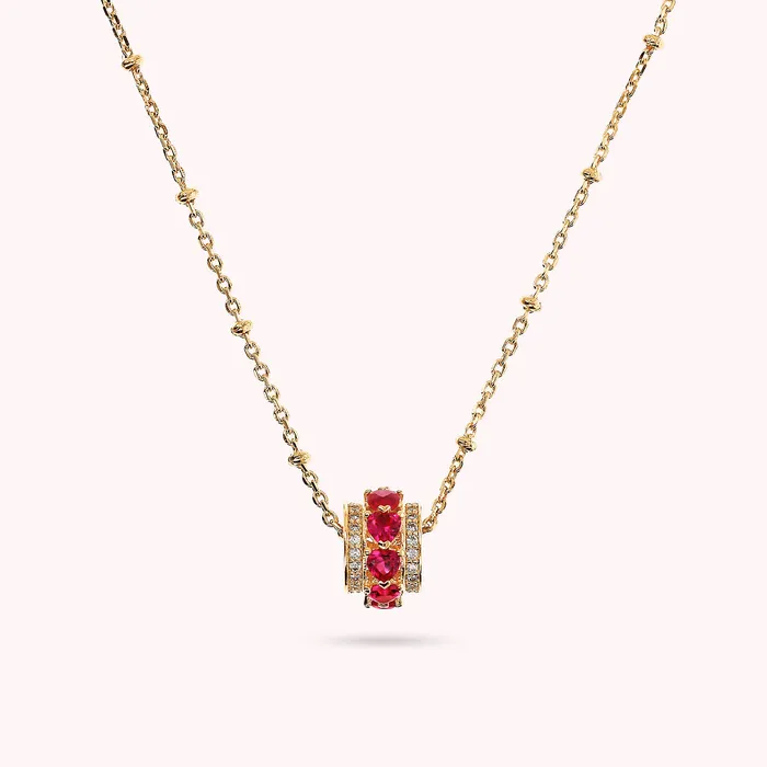 Collana Golden con Pendente a Rondella e Cuori in Cubic Zirconia Bronzallure Earrings Collana Golden con Pendente a Rondella e Cuori in Cubic Zirconia Bronzallure Earrings