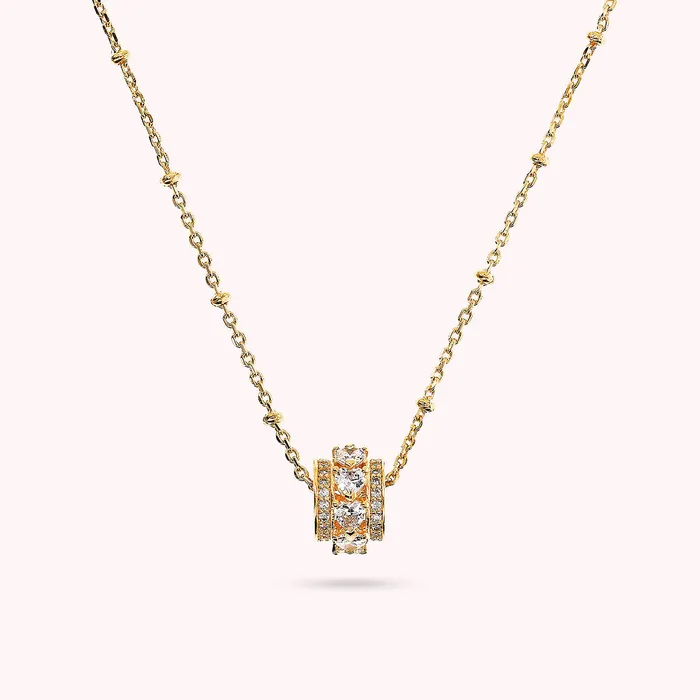 Collana Golden con Pendente a Rondella e Cuori in Cubic Zirconia Bronzallure Earrings