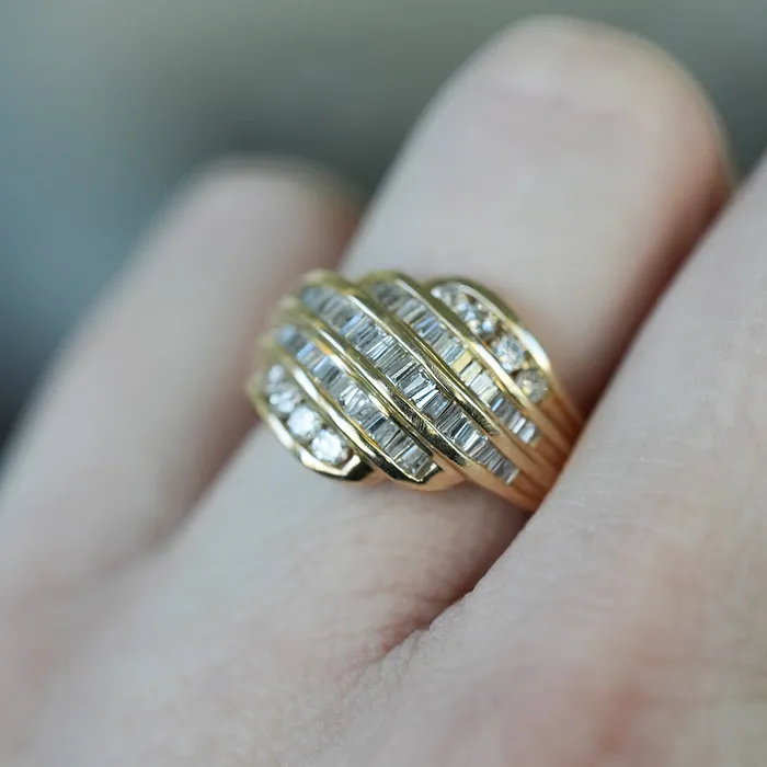 Consider the Wldflwrs Rings Diamond and Baguette Swirl Ring Consider the Wldflwrs Rings Diamond and Baguette Swirl Ring