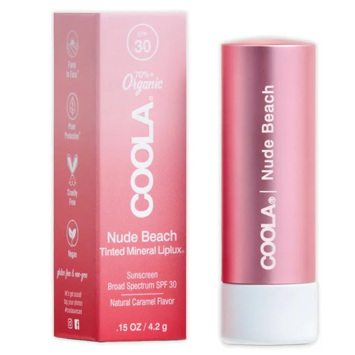 Coola Mineral Liplux Organic Nude Beach SPF 30 Lip Balm COOLA Earrings
