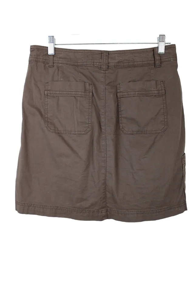 Croft Barrow Brown Embroidered Stretch Skirt 8 Croft Barrow Earrings