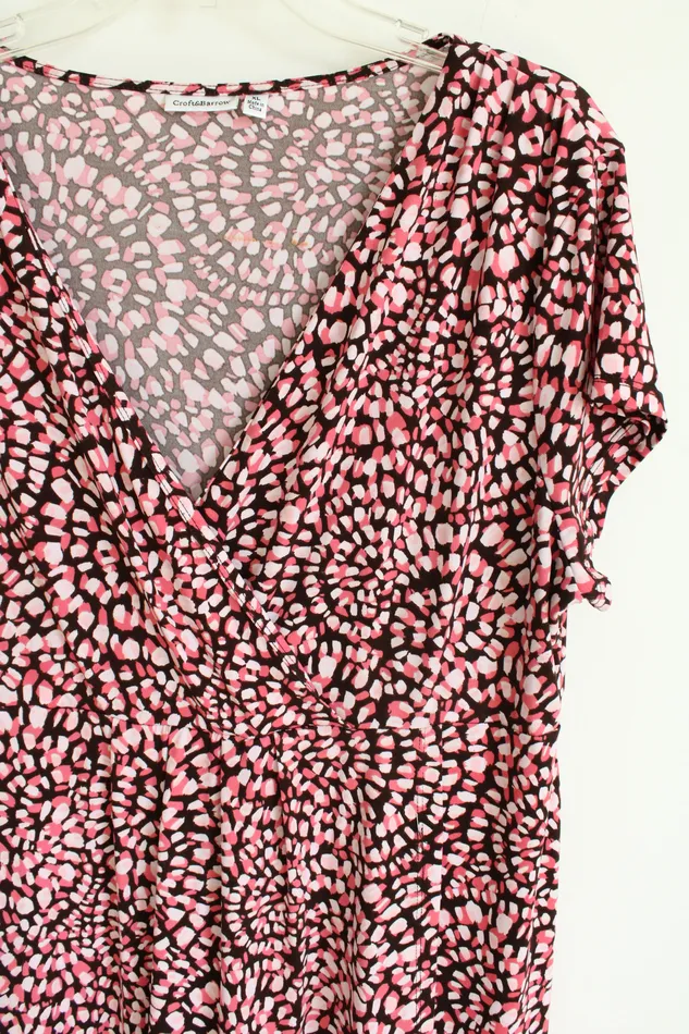Croft Barrow Earrings Croft Barrow Pink Brown Patterned Dress XL