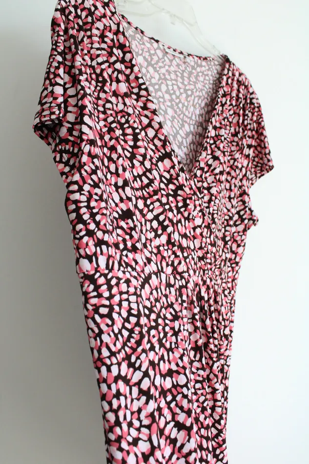 Croft Barrow Earrings Croft Barrow Pink Brown Patterned Dress XL