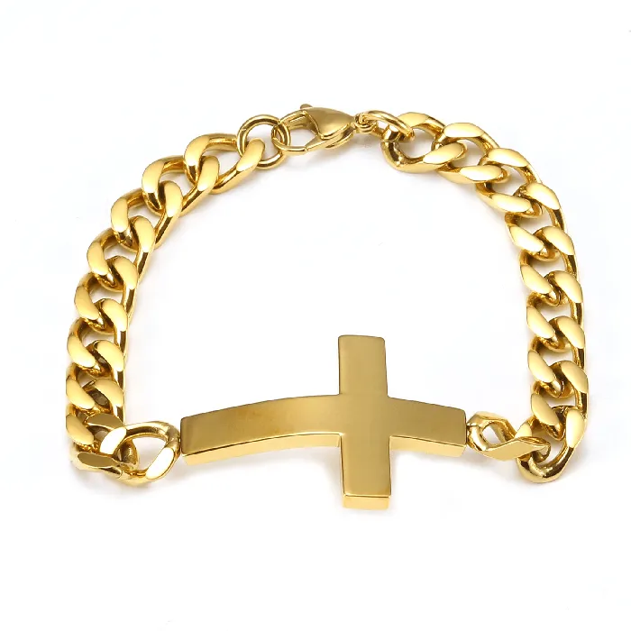 Cuban Chain Christian Cross Bracelet Lords Guidance Bracelets