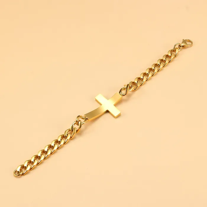 Cuban Chain Christian Cross Bracelet Lords Guidance Bracelets