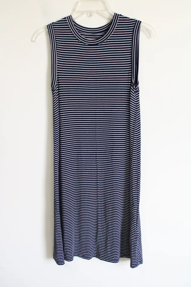 Daily Ritual Rings Daily Ritual Blue Striped Swing Dress XS