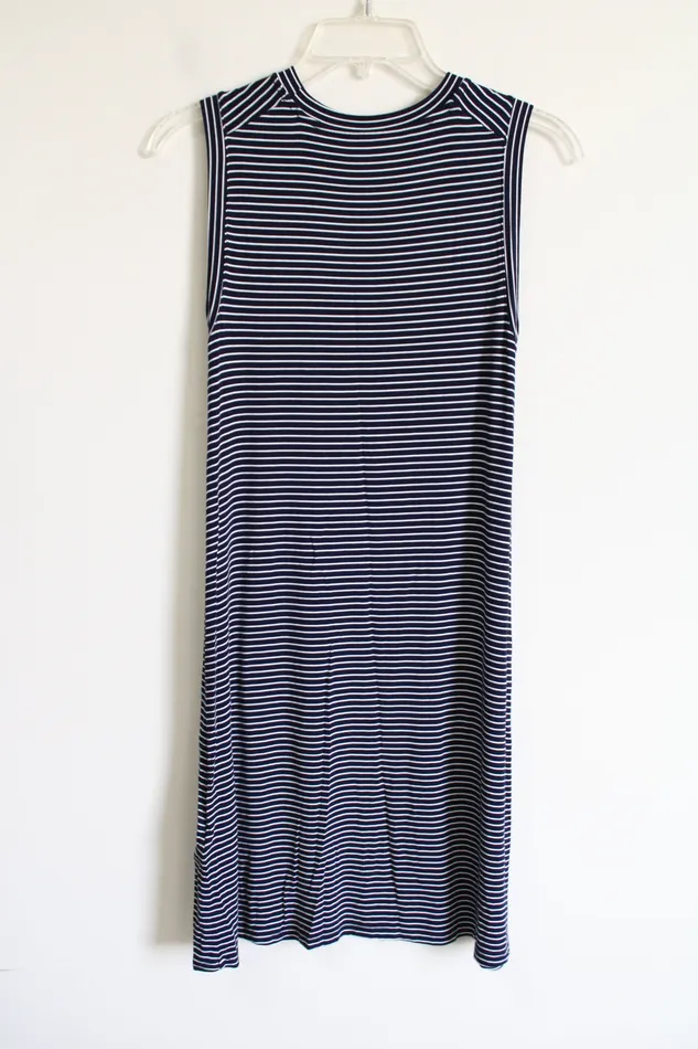 Daily Ritual Rings Daily Ritual Blue Striped Swing Dress XS