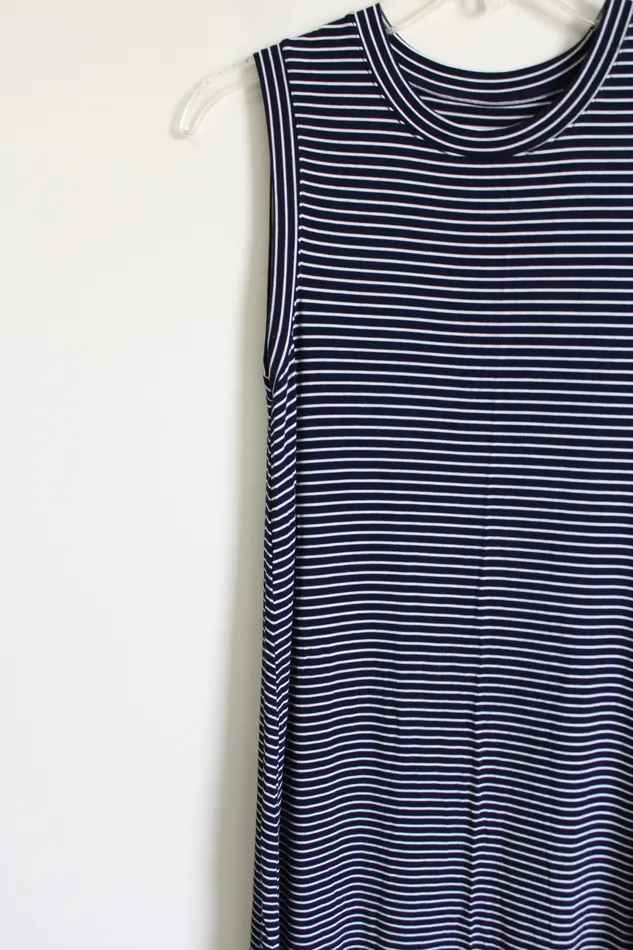 Daily Ritual Rings Daily Ritual Blue Striped Swing Dress XS