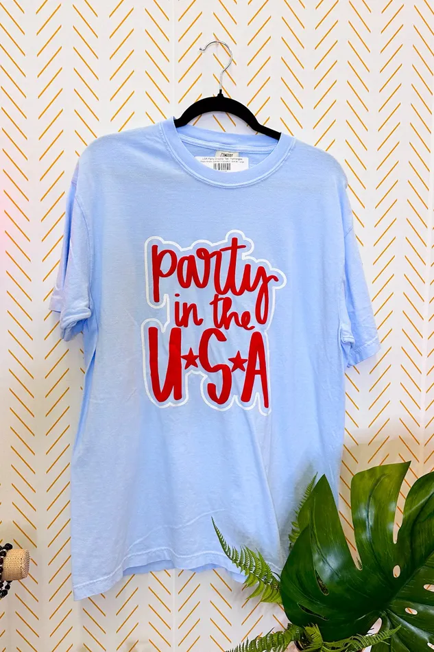 Dash Forward Earrings USA Party Graphic Tee Hydrangea
