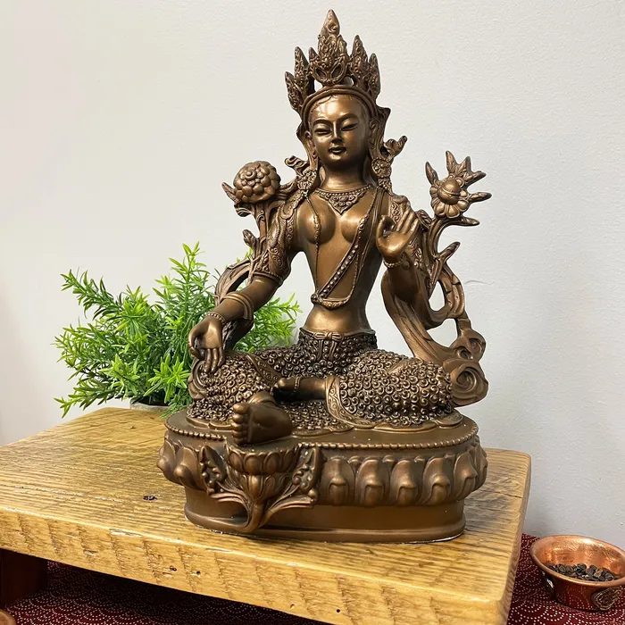 DC Necklaces Green Tara Statue with Bronze Finish