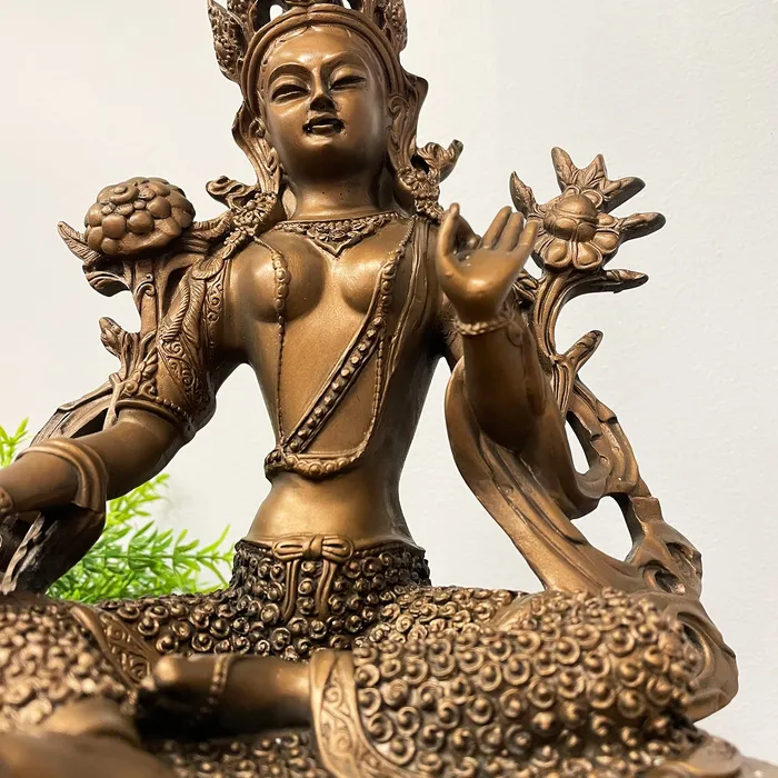 DC Necklaces Green Tara Statue with Bronze Finish