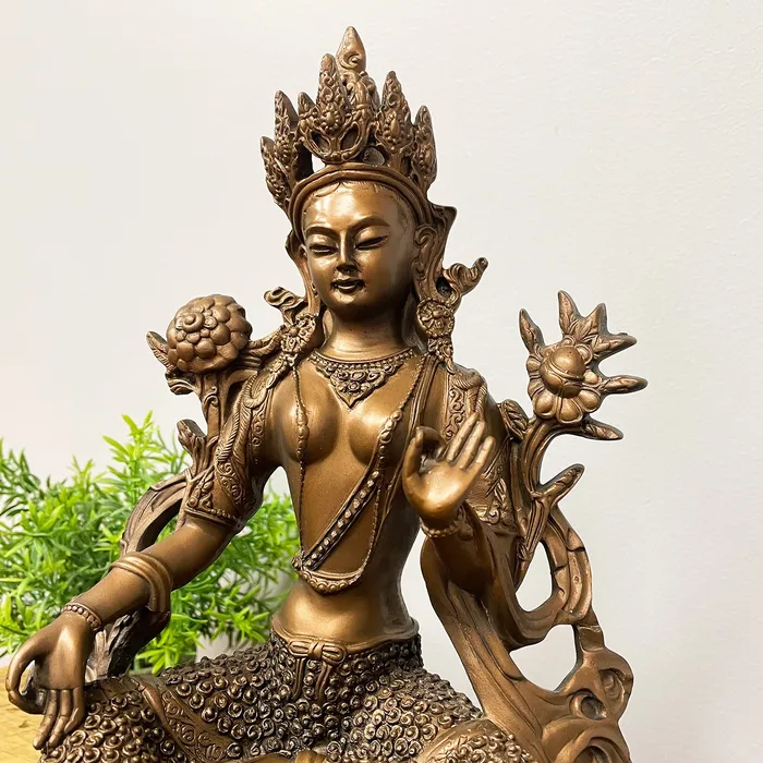 DC Necklaces Green Tara Statue with Bronze Finish