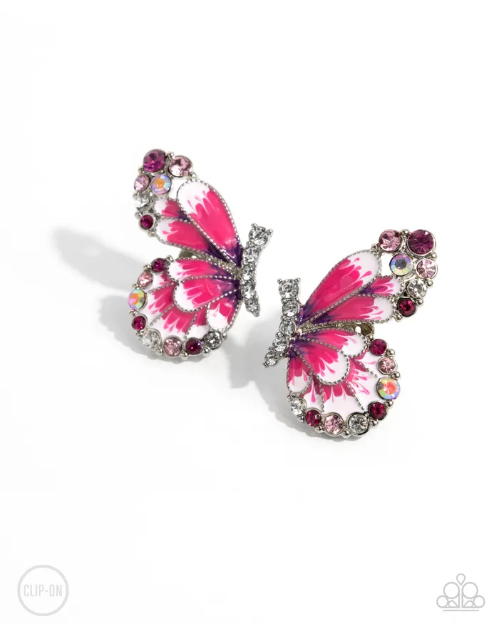 Decadent Descent Pink Paparazzi Accessories Earrings