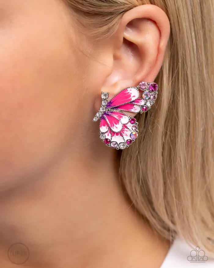 Decadent Descent Pink Paparazzi Accessories Earrings