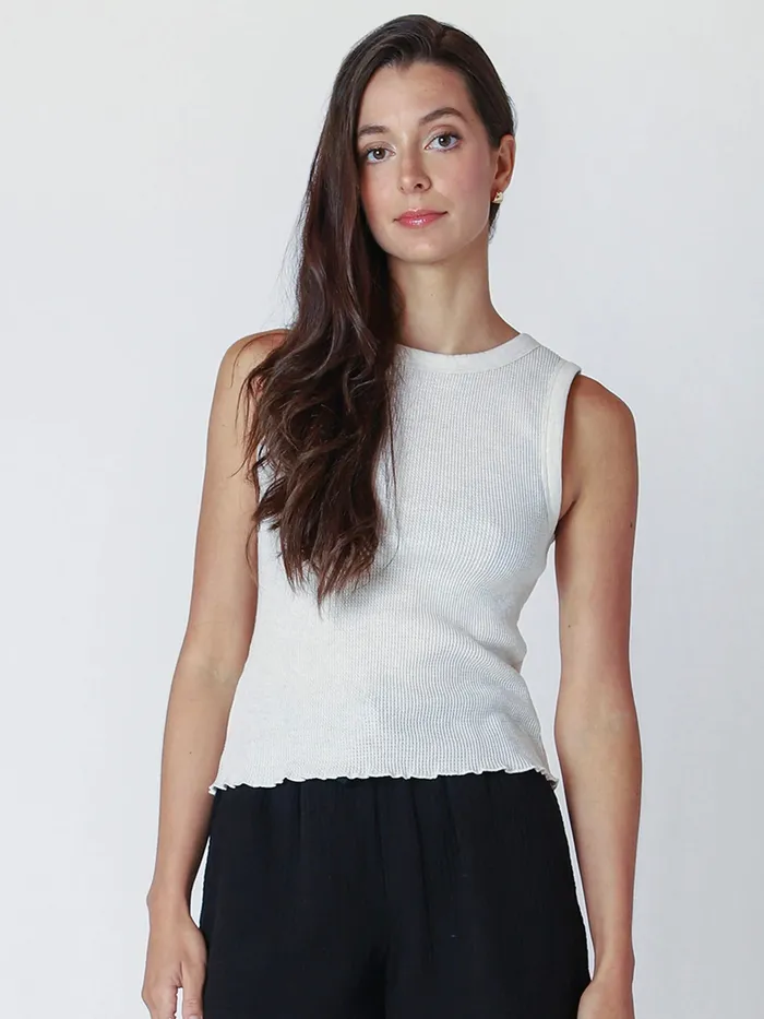 DexBlack Tape Earrings Amanza Waffle Knit Tank