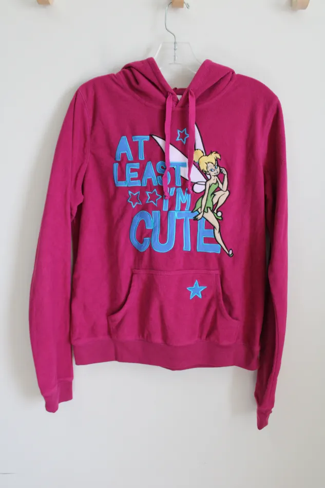 Disney Tinkerbell At Least Im Cute Magenta Fleece Hoodie Youth XL 1416 Disney Earrings