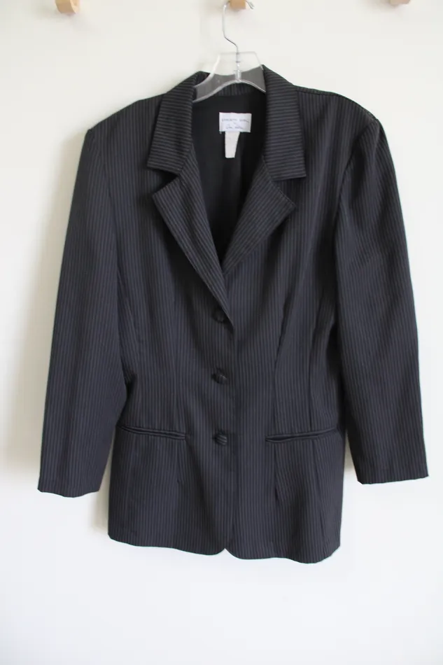 Dori Allen Vintage Christy Girl By Dori Allen Black Pinstripe Blazer 12 Earrings