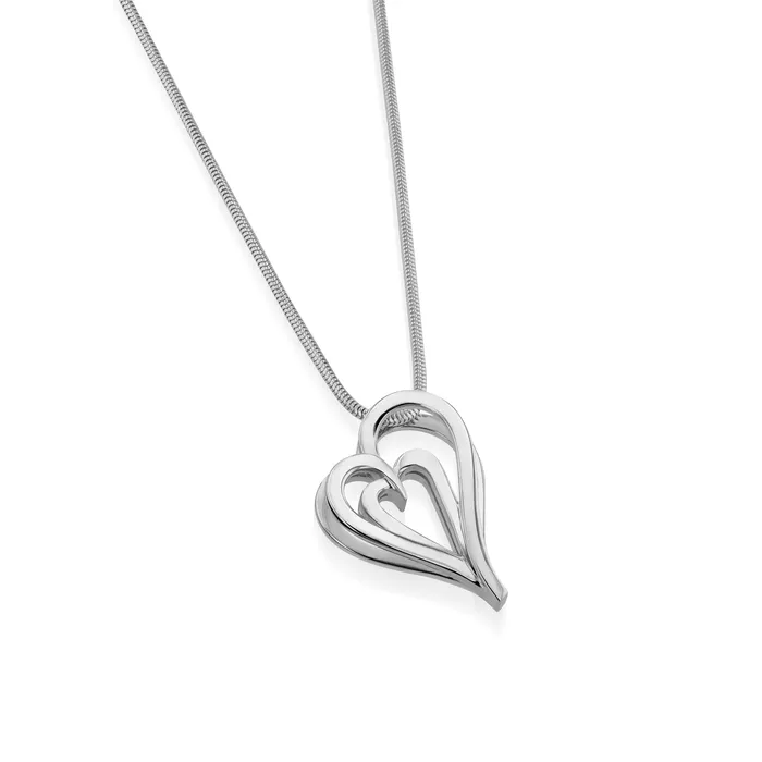 Duo Silver Heart Pendant Necklace John Atencio Necklaces