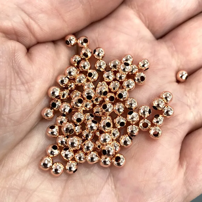 Earrings 4mm Rose Gold Spacer Balls Rose Gold Spacer Beads 50 Pieces in a pack Peppy Beads Earrings 4mm Rose Gold Spacer Balls Rose Gold Spacer Beads 50 Pieces in a pack Peppy Beads