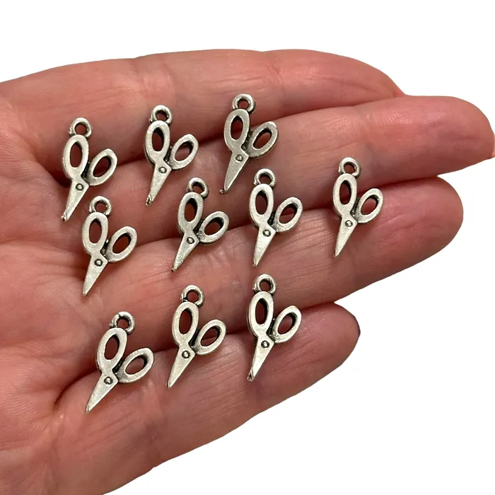 Earrings Antique Silver Plated Scissor Charms Silver Sewing Charms 10 pcs in a pack Peppy Beads Earrings Antique Silver Plated Scissor Charms Silver Sewing Charms 10 pcs in a pack Peppy Beads