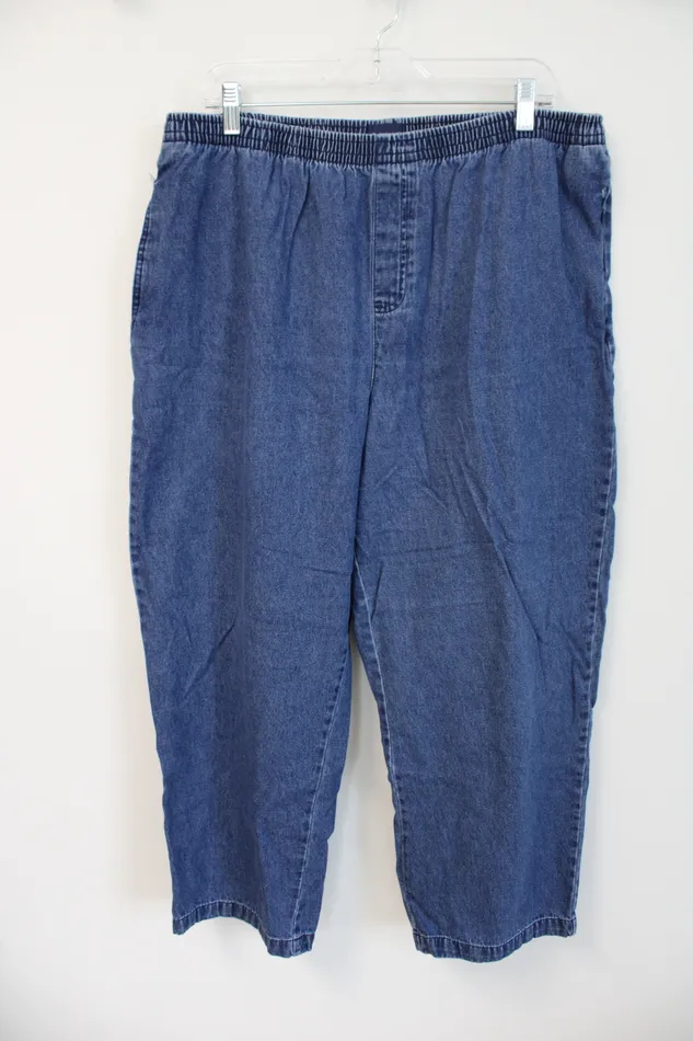 Earrings Basic Editions Basic Editions Elastic Waist Denim Pants XL