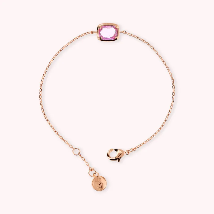 Earrings Bronzallure Bracciale Catena Forzatina con Prisma Gem a Baguette
