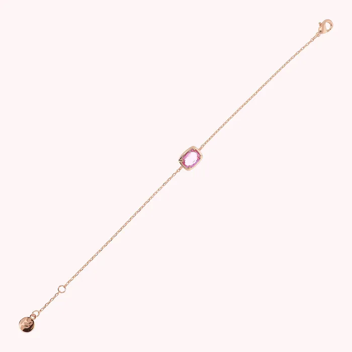 Earrings Bronzallure Bracciale Catena Forzatina con Prisma Gem a Baguette
