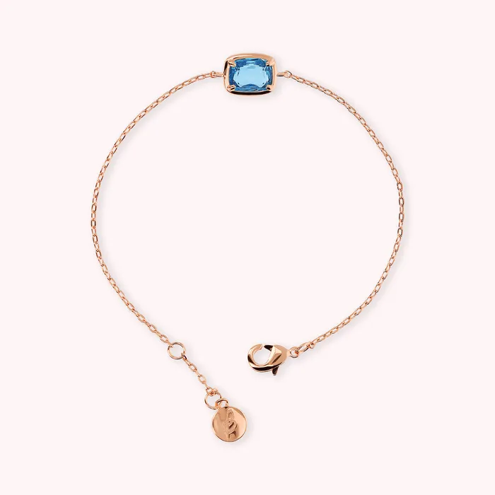 Earrings Bronzallure Bracciale Catena Forzatina con Prisma Gem a Baguette