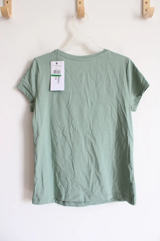 Earrings Calvin Klein NEW Calvin Klein Jeans Sage Green Sequined Shirt Youth L 1214