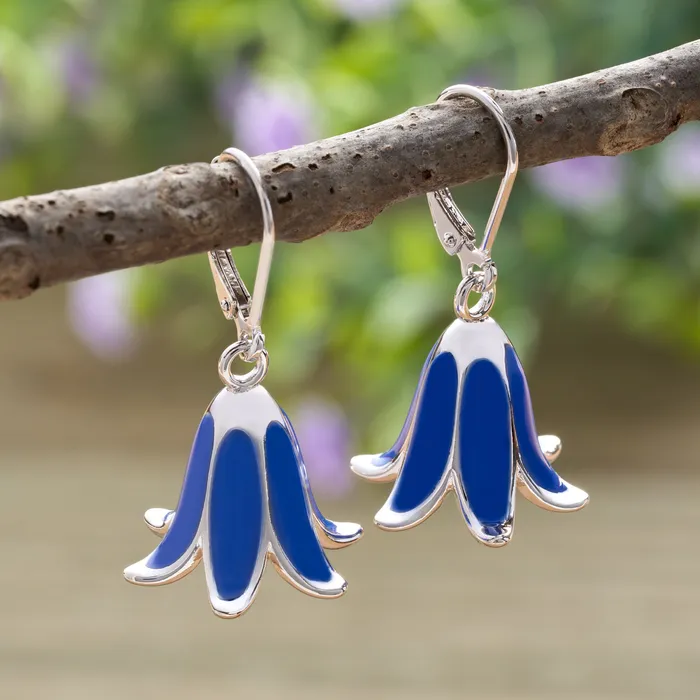 Earrings Chadds Ford Jewelry Leverback Bluebell Flower Earrings